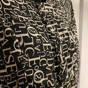 Black and White Letter Print Pantsuit Dress